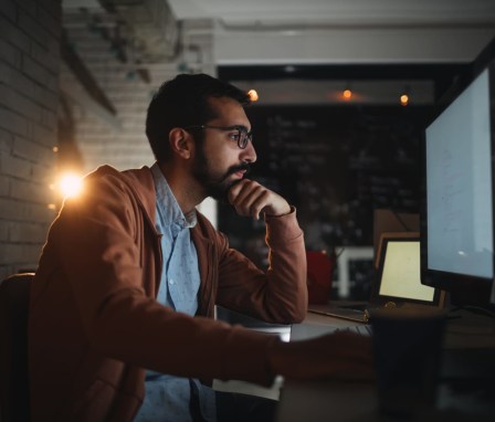 Man working on computer